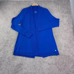 Lilly Pulitzer‎ Luxletic Elena Cardigan Woman M Blue Open Front Shawl Athleisure thumbnail 3