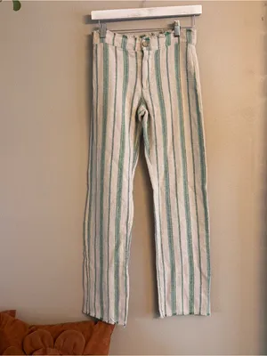 ZARA Boho Linen Beth Stripe Pants‎ thumbnail 2