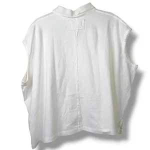 NEW Free People We The Free Keep On Ivory Cotton Slouchy Oversized Fit Polo Top thumbnail 10