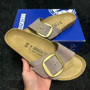 BIRKENSTOCK Madrid purple leather gold buckle sandals slippers shoes women’s eur 39 new thumbnail 1