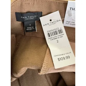 NWT Ann Taylor The Wide Leg Trousers Women’s Size 2 Pleated Brown Career thumbnail 5