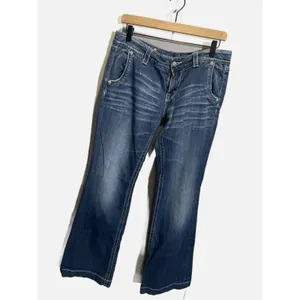 Miss Me Wide‎ Leg Jeans Womens 31 Blue Embellished Flap Pocket Y2K JS5148W4 thumbnail 2