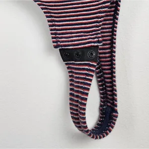 Madewell Long Sleeve Bodysuit Top Crewneck Striped Red Navy White Size M thumbnail 5