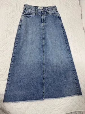 We The Free ( Free people)High-Waist Long Denim Skirt in Blue size 6 thumbnail 6