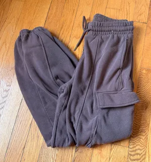 Brown Cargo Jogger Sweatpants Purple Size M thumbnail 1