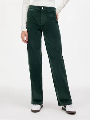 Madewell Emmett Wide Leg Corduroy Pants in Luxury Forest Green Size 26 thumbnail 7
