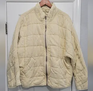 Free People Dolman Quilted Knit Jacket Cream Medium thumbnail 7