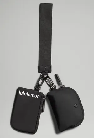 lululemon athletica NWT Dual Pouch Wristlet Strap Key & Accessory Holder Black thumbnail 1