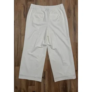 Lane Bryant Size‎ 18 Ivory Wide Leg Cropped Pants Pull On Stretch NWT thumbnail 4