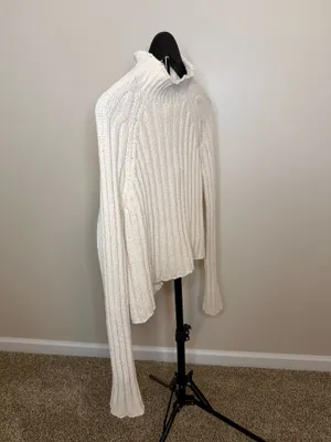 American Eagle Cropped Cream Sweater-S thumbnail 4