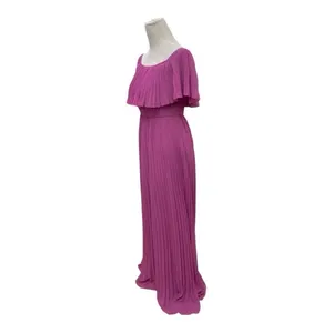Luxxel Purple Pleated Maxi Off Shoulder Dress Size Medium thumbnail 5