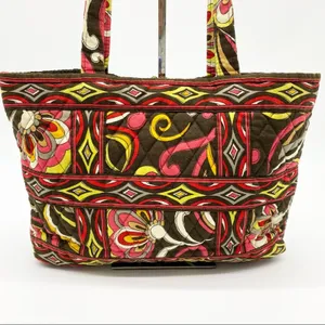 Vera Bradley Puccini Retired Pattern Small Tote Toggle Close Brown Abstract‎ thumbnail 3