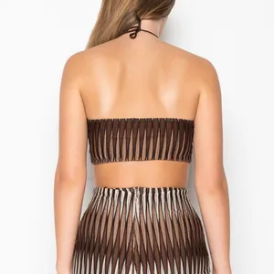 Brown and Cream Maxi Dress set thumbnail 3