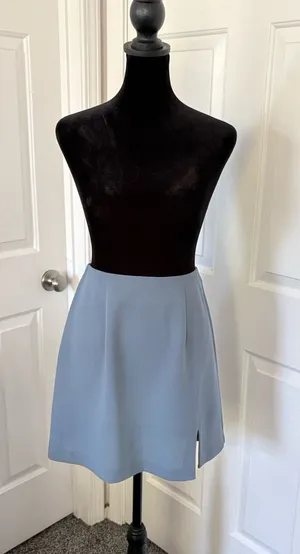 Rampage Vintage Muted Blue Mini Skirt with Side Slit thumbnail 1