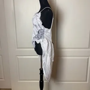 80s VINTAGE HIGH LOW LINGERIE SLIP DRESS CAMI thumbnail 3