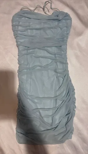 Princess Polly Strapless Baby Blue Ruched Bodycon Dress thumbnail 1