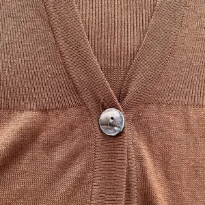On Sunset Los Angeles silk blend brown balloon sleeves cardigan, size M cottage thumbnail 8