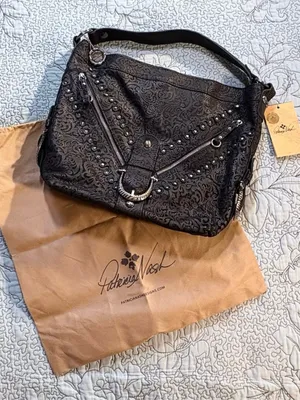 ♨️NWT Patricia Nash Lancaster Tooled Leather Studded Western Buckle Tote Bag❤️ thumbnail 1