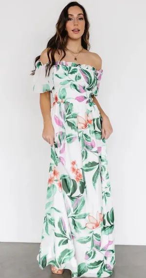 White And Green Dress thumbnail 1