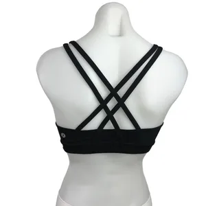 Lululemon Black Scoop Neck Criss Cross Strappy Yoga Athletic Sports Bra Size S thumbnail 2