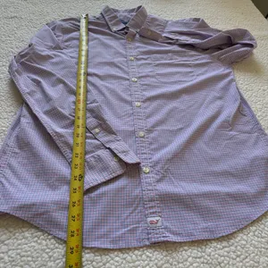 Vineyard Vines Purple White Micro-Gingham Plaid Button Up Classic Preppy coastal thumbnail 5