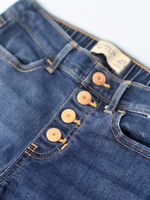 Abercrombie Kids Girls High Rise Flare Jeans Dark Wash Blue Denim Size 8-10 thumbnail 5
