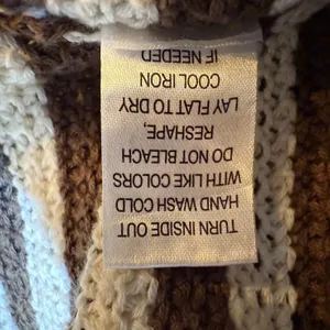 The Workshop Crocheted Midi Dress S Brown Striped Collared Retro Cotton Knit‎ thumbnail 10