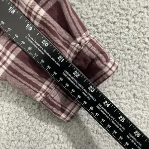 Carhartt Fleece Lined Flannel Shirt Women L Maroon Workwear‎ Button Shacket thumbnail 9
