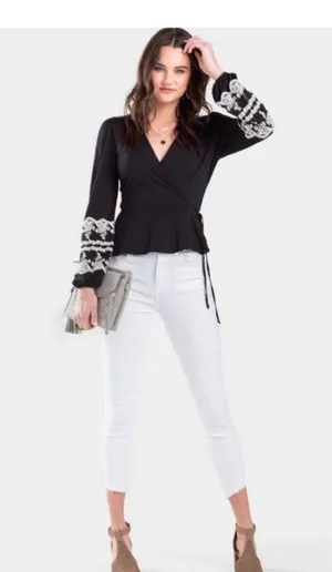 Blue Rain- Wrap black‎ long sleeve shirt thumbnail 1
