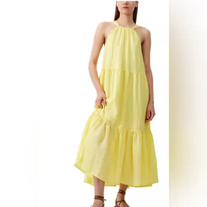 NWT french connection aleska textured dress - lemon gelato Large thumbnail 2