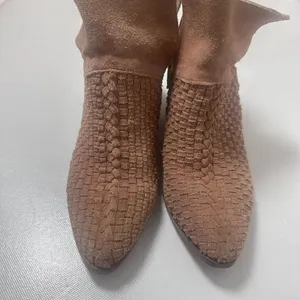 Free People Boots Womens 38 Brown Venture Woven Suede Pull On Boho No Straps thumbnail 3