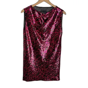 RtA Road to Awe Stevie Sequin Animal Print Sheath Mini Dress Pink Black Size XS thumbnail 2