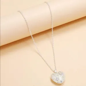 Glow in the Dark Heart Charm silver necklace thumbnail 4