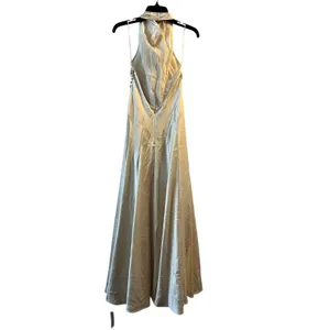 Reformation Roy Satin Wedding Maxi Dress Gown Halter Neck Fior DiLatte Ivory 8 thumbnail 5