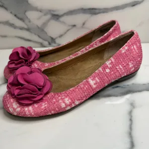 Aerosoles Wmns Pink White Tweed Flower Ballet Flats Sz 8 Comfort Sophisticated thumbnail 4
