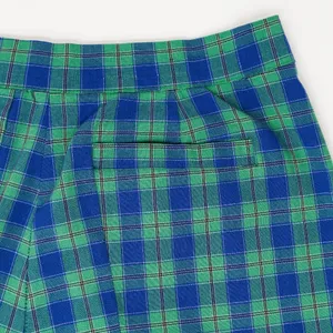 Vintage High Waisted Blue Green Plaid Shorts thumbnail 7