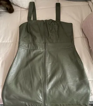 Green Pleather Dress Size M thumbnail 1