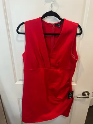 Lulus Red Bodycon Mini Dress ❤️ XL NWT thumbnail 2