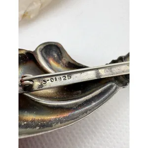 Vintage Taxco Mexico Sterling Silver Modernist Bow Brooch TS-01‎ 925 13.39g thumbnail 6