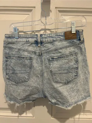 American Eagle Outfitters Light Blue Acid Wash Distressed Denim Shorts thumbnail 2