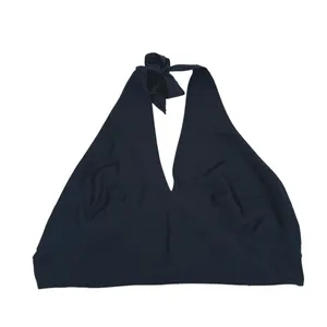 Abercrombie & Fitch Deep V Halter Crop Top Size XL Black Sexy Going Out Clubwear thumbnail 2