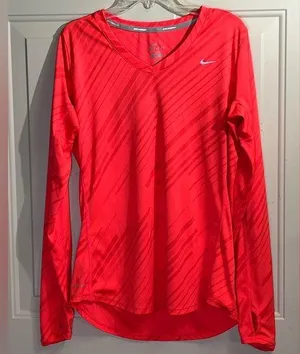 Nike Women's Bright Red Long Sleeve Jersey thumbnail 1