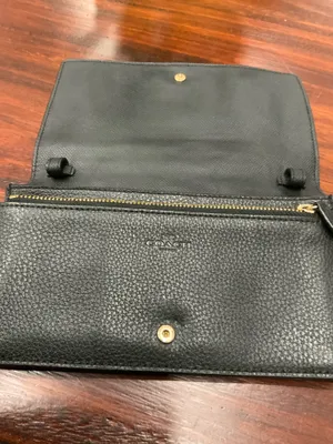 Authentic Coach wallet, pebble-grain leather, black with gold... thumbnail 5