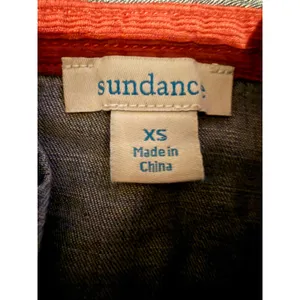 Sundance Denim Shirt Womens XS Blue Red Corduroy Yoke Ruffle Western Pearl Snap thumbnail 4