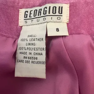 GEORGIOU STUDIO Vintage Pink Suede Leather Mini Skirt thumbnail 6