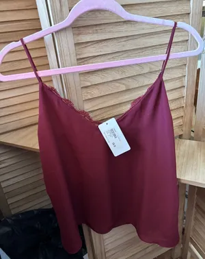 Allison Joy Wine Lace-Trim Lined Cami Small NWT thumbnail 1