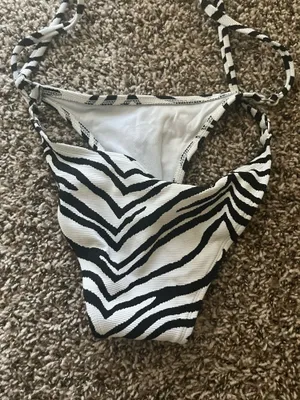 Wild Fable Bikini Bottom XXS Black White Chevron thumbnail 3