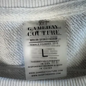 Gameday Couture Indiana Hoosiers Leopard Print Sweatshirt Gray‎ White Large NCAA thumbnail 3