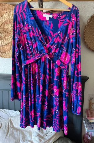 Lilly Pulitzer LORALEI SKIRTED ROMPER dress, BLUE MED NEVER ENDING SUMMER XL thumbnail 1