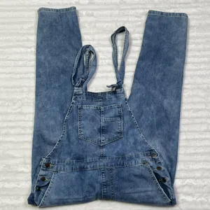 Forever 21 Overalls Size 26 or‎ Small Medium Wash Distressed Denim thumbnail 8
